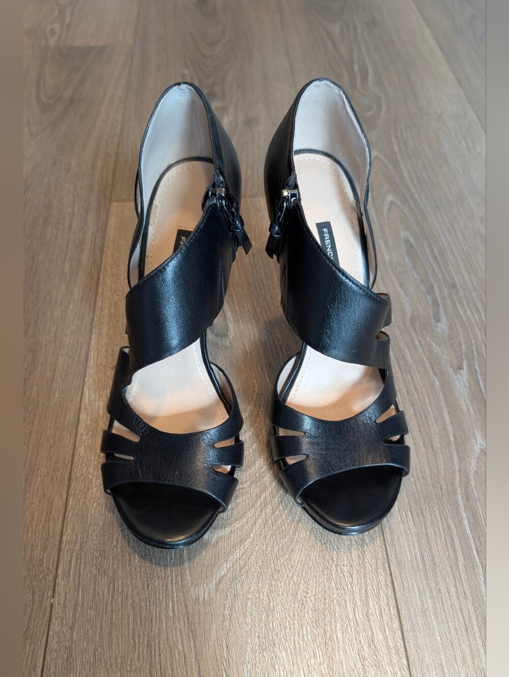 French Connection Black Strappy High Heel Sandals